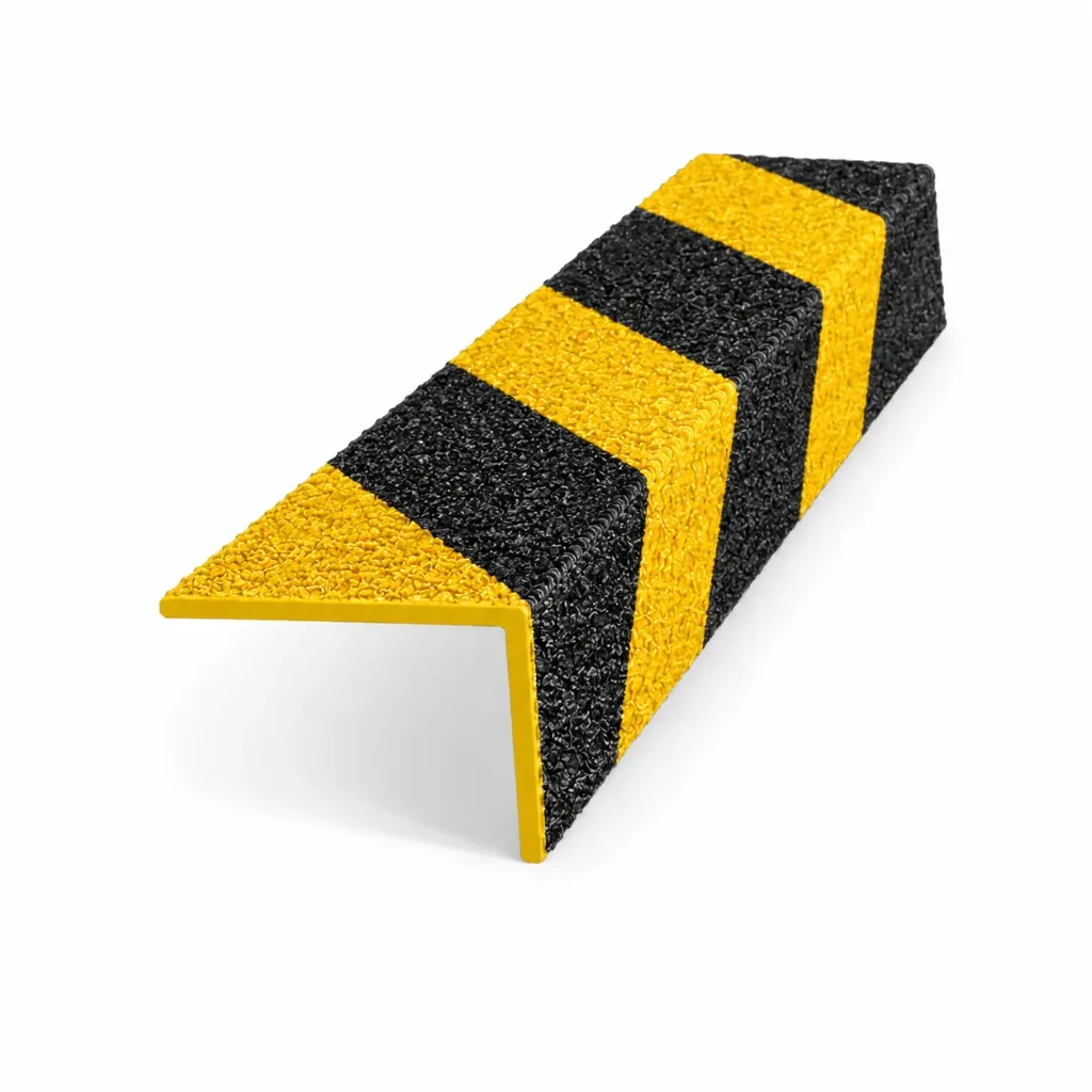 PolyGrip Industriequalität Treppennase medium - 1500 x 50 x 50 mm - RAL9005/RAL1003 (Tiefschwarz/Signalgelb)