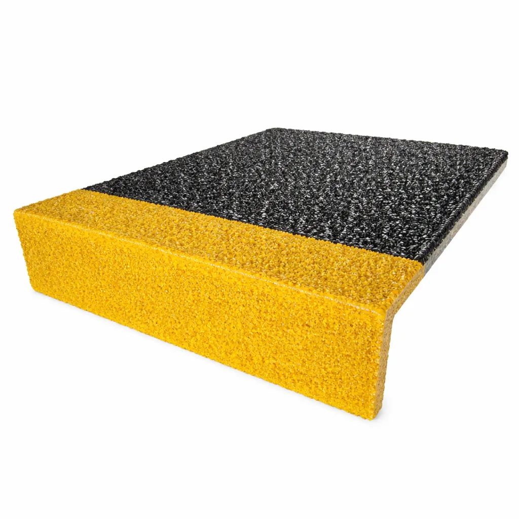 [5000419-IM] PolyGrip Industrial Grade Treppenstufe medium - 2000 x 350 x 50 mm - RAL9005/RAL1023 (Tiefschwarz/Verkehrsgelb)